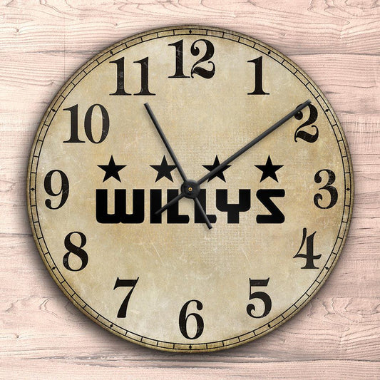 Willys Vægur Rundt-Clock-Willys-Garage Culture Shop- garage - man cave - merchandise