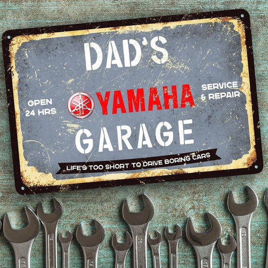 Yamaha Dads Garage Skilte, Musemåtte, Dørmåtte-Skilte-Yamaha-Garage Culture Shop- garage - man cave - merchandise