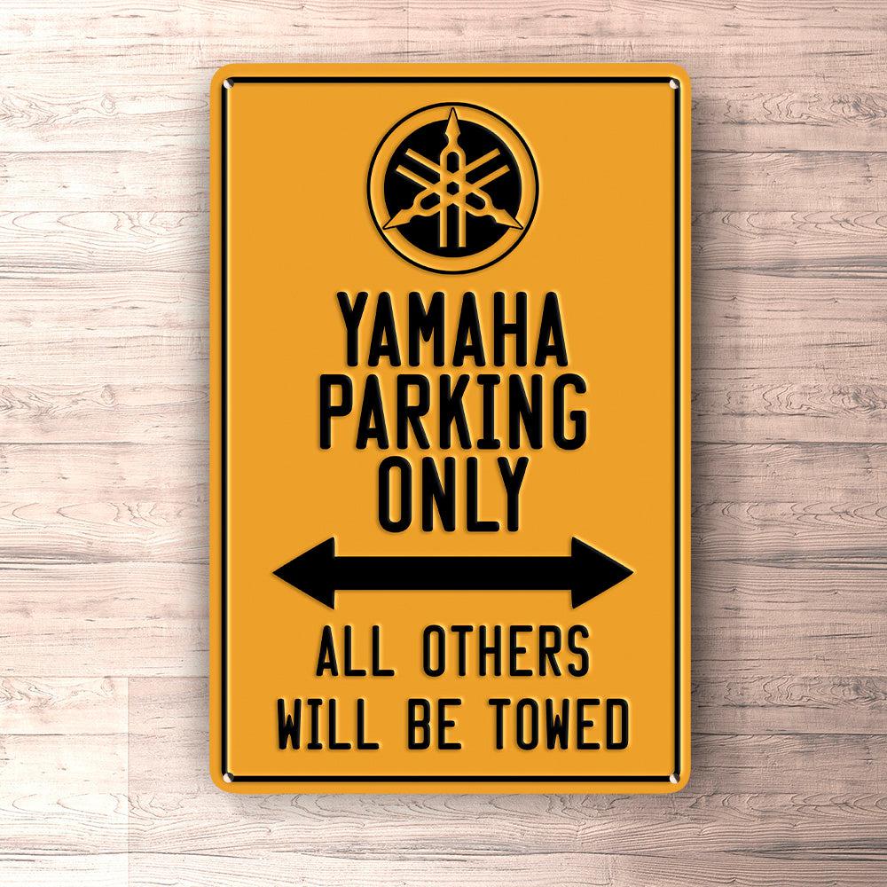 Yamaha Parking Only Skilte, Musemåtte, Dækkeserviet, Dørmåtte-Parking skilte-Yamaha-Garage Culture Shop- garage - man cave - merchandise