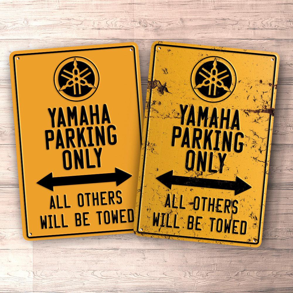 Yamaha Parking Only Skilte, Musemåtte, Dækkeserviet, Dørmåtte-Parking skilte-Yamaha-Garage Culture Shop- garage - man cave - merchandise