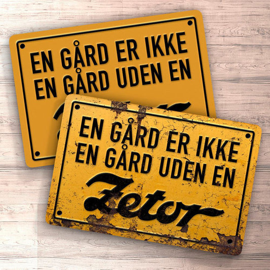 Zetor En Gård Er Ikke En Gård Uden En Zetor Skilte, Musemåtte, Dørmåtte-Skilte-Zetor-Garage Culture Shop- garage - man cave - merchandise