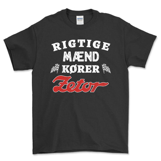 Zetor Rigtige Mænd Kører - Unisex T-Shirt , Bomuld-Beklædning-Zetor-Sort-S-Forside-Garage Culture Shop- garage - man cave - merchandise