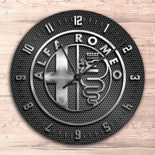 Alfa Romeo Vægur Rundt-Clock-Alfa Romeo-Garage Culture Shop- garage - man cave - merchandise