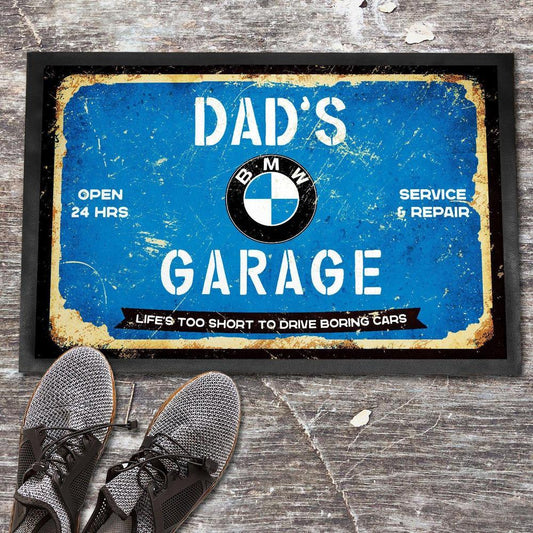 BMW Dads Garage Dørmåtte-Dørmåtte-BMW-Garage Culture Shop- garage - man cave - merchandise