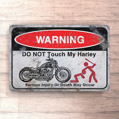 Harley Do Not Touch My Harley Skilte, Musemåtte, Dækkeserviet, Dørmåtte-Skilte-Harley-Garage Culture Shop- garage - man cave - merchandise