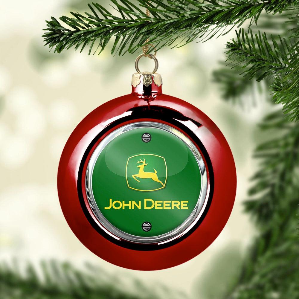 John Deere Julekugle-Julekugle-John Deere-Rød-Garage Culture Shop- garage - man cave - merchandise