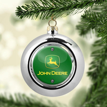 John Deere Julekugle-Julekugle-John Deere-Sølv-Garage Culture Shop- garage - man cave - merchandise