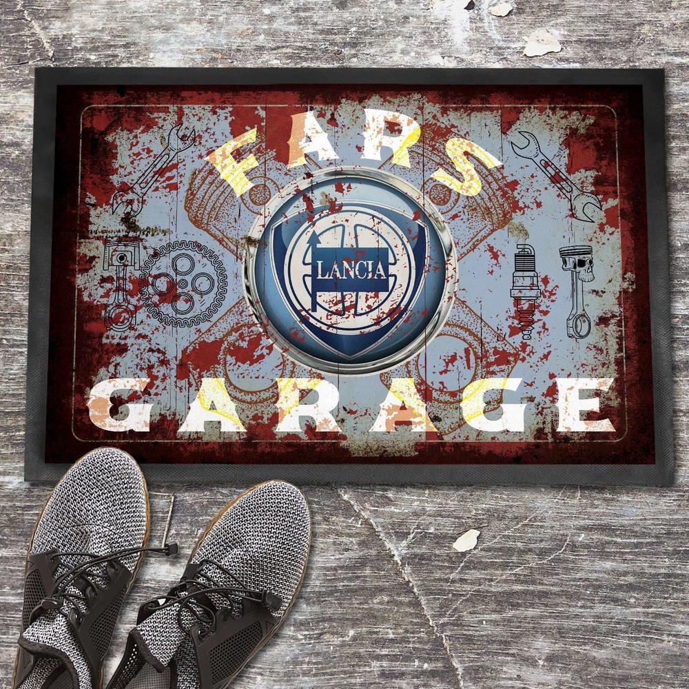 Lancia Fars Garage Vintage Dørmåtte-Dørmåtte-Lancia-Garage Culture Shop- garage - man cave - merchandise