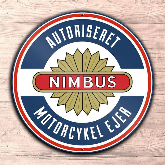 Nimbus Autoriseret Motorcykel Ejer, Runde Skilte , Musemåtte Rundt , Kop Underlag, Underlagssæt-Runde Skilte-Nimbus-Garage Culture Shop- garage - man cave - merchandise