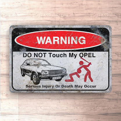 Opel Do Not Touch My Opel Skilte, Musemåtte, Dækkeserviet, Dørmåtte-Skilte-Opel-Garage Culture Shop- garage - man cave - merchandise