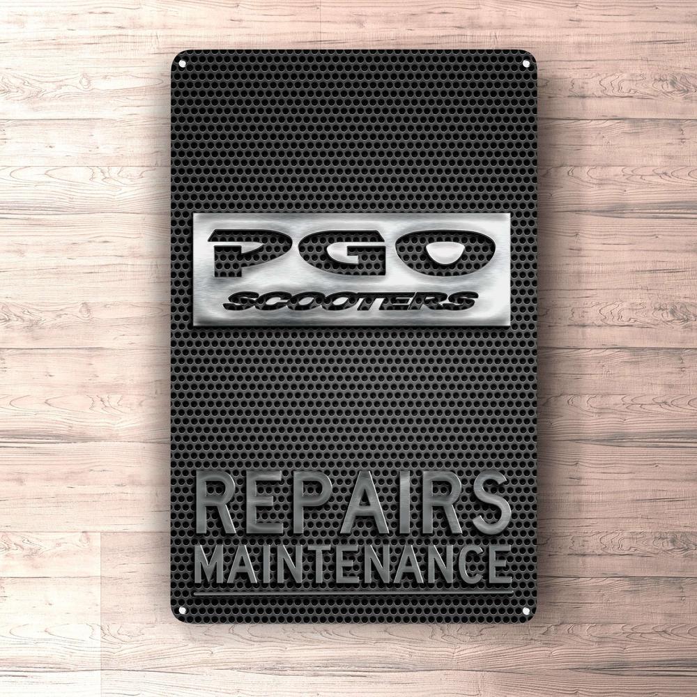 Pgo Repairs Maintenance Skilte, Musemåtte, Dækkeserviet, Dørmåtte-Skilte-PGO-Garage Culture Shop- garage - man cave - merchandise
