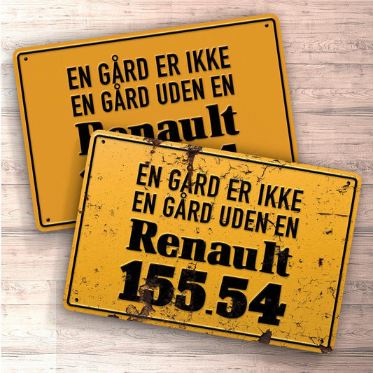 Renault 155.54 En Gård Er Ikke En Gård Uden En Renault 155.54 Skilte, Musemåtte, Dækkeserviet, Dørmåtte-Skilte-Renault-Garage Culture Shop- garage - man cave - merchandise