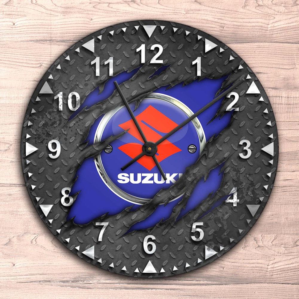 Suzuki Ripped Vægur Rundt-Clock-Suzuki-Garage Culture Shop- garage - man cave - merchandise