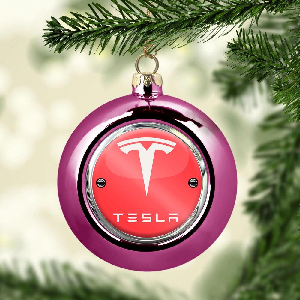 Tesla Julekugle-Julekugle-Tesla-Lyserød Pink-Garage Culture Shop- garage - man cave - merchandise